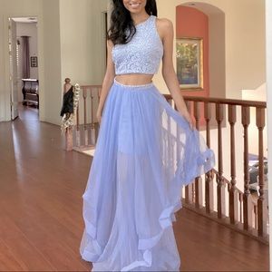 Periwinkle Blue Chiffon Prom Dress